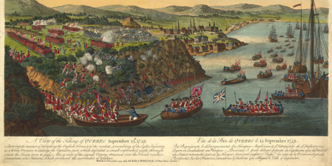 Historic illustration of the battle of the Plains of Abraham