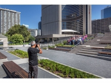 View to the northeast. The garden is open to the north for larger ceremonies add