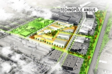 IMAGE TITRE - Vue aérienne schématique préliminaire montrant les connexions vert